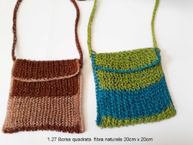 1.27 Borsa quadrata fibra naturale 20cm x 20cm