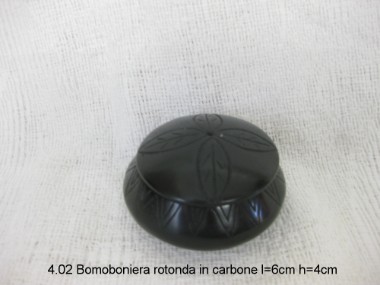 4.02 Bomoboniera rotonda in carbone l=6cm h=4cm